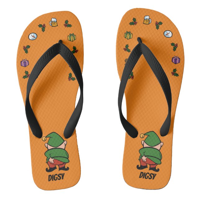 Naughty Elves Jul Weihnachten Flip Flops (Fußbett)
