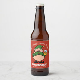 Naughty Elves Red Christmas Beer Label Bierflaschenetikett