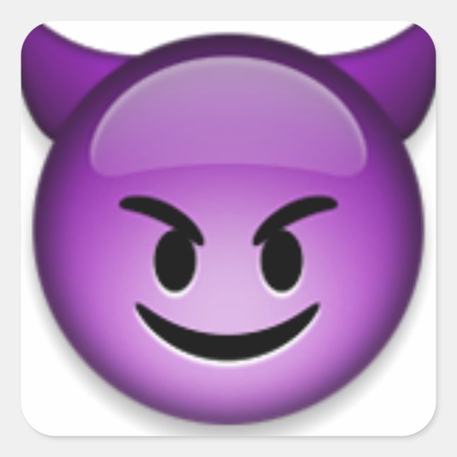Naughty Emoji face Quadratischer Aufkleber (Vorderseite)