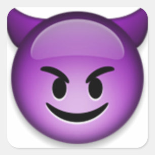 Naughty Emoji face Quadratischer Aufkleber