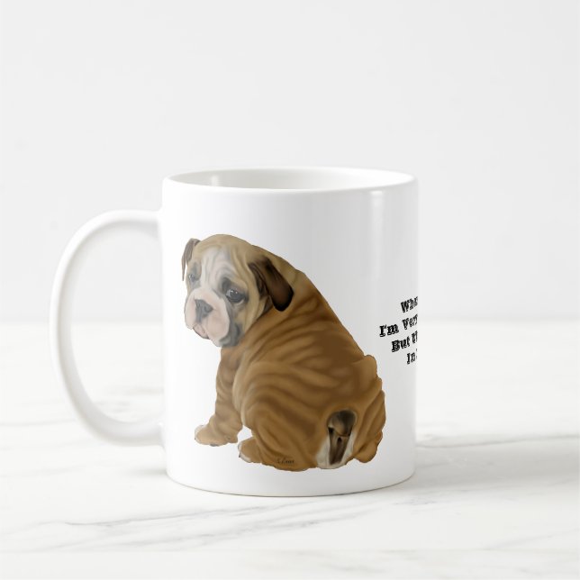 Naughty English Bulldog Puppy Tasse (Links)