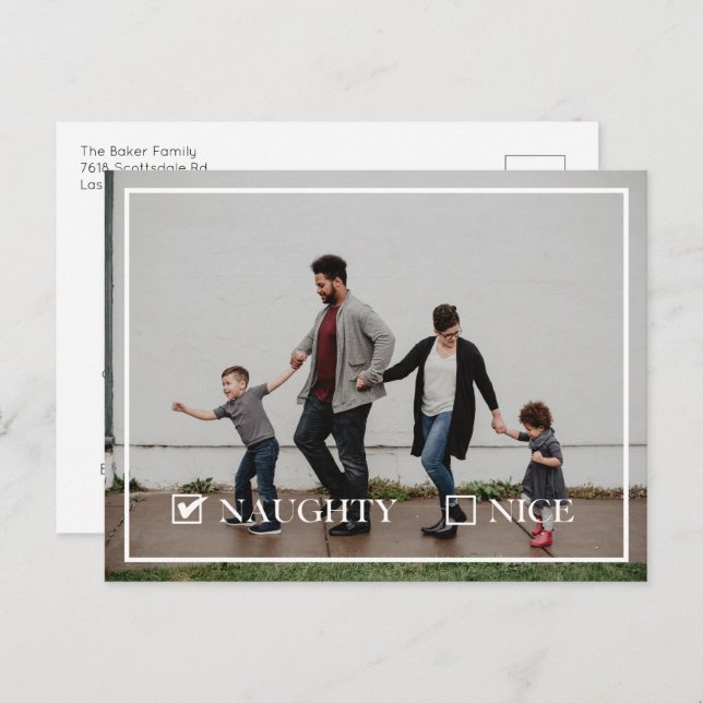 Naughty-Foto Feiertagspostkarte (Vorne/Hinten)