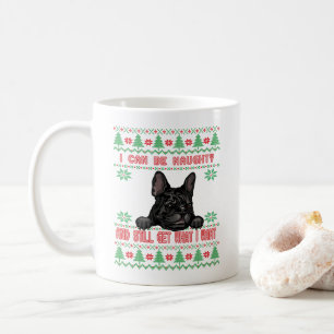 Naughty French Bulldog Ugly Christmas Sweater Kaffeetasse