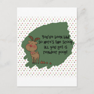 Naughty Funny Christmas Rentier Kack Card Feiertagspostkarte