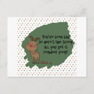 Naughty Funny Christmas Rentier Kack Card Feiertagspostkarte