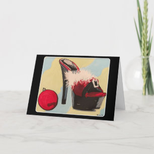 Naughty Girl Christmas 2020 Malerei auf einer Feiertagskarte