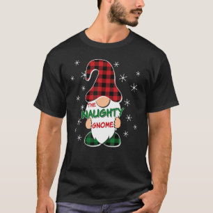 Naughty Gnome Buffalo Kariert Matching Family Chri T-Shirt