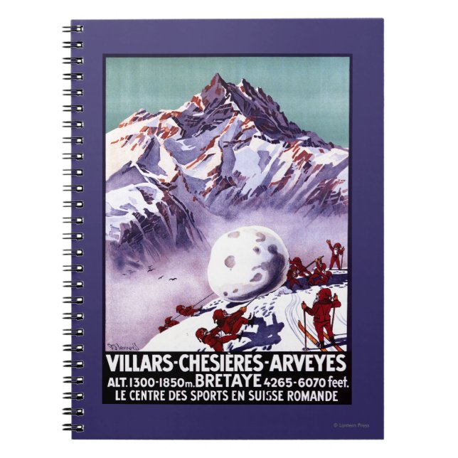 Naughty Gnomes machen Riesenschneeballplakat Notizblock (Vorderseite)