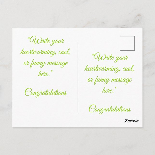 Naughty Green CUSTOMIZABLE Postkarte (Rückseite)