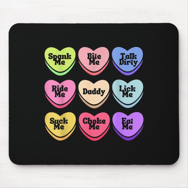 Naughty Heart Candy Daddy Spank Me Adult Humor Cou Mousepad (Vorne)