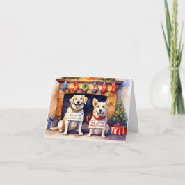 Naughty Hunde Weihnachtskarte Feiertagskarte