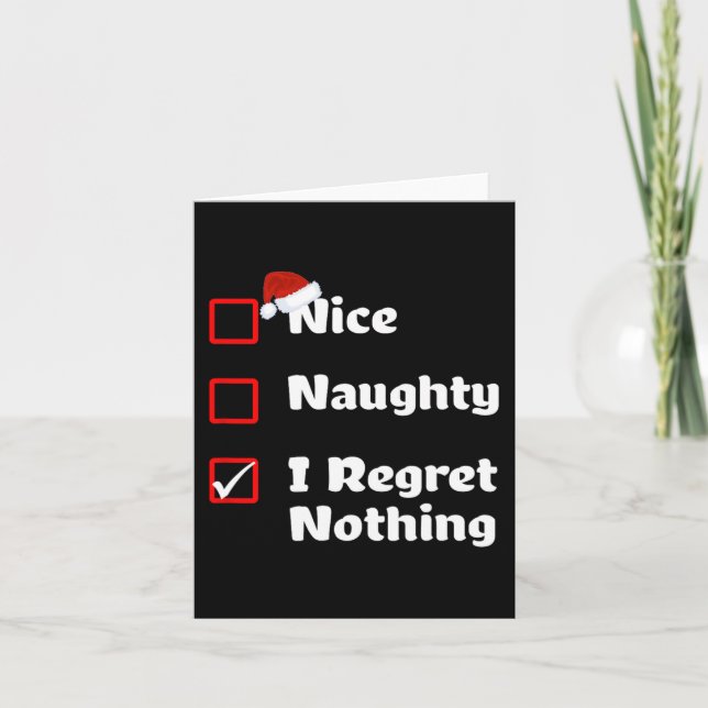 Naughty I Bedret Nothing - Weihnachtsliste Karte (Vorderseite)