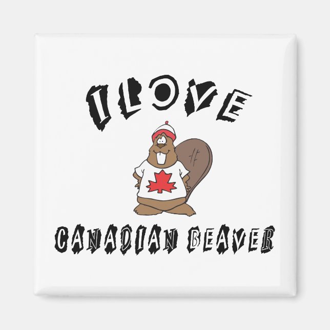 Naughty I Liebe Canadian Beaver Magnet (Vorne)