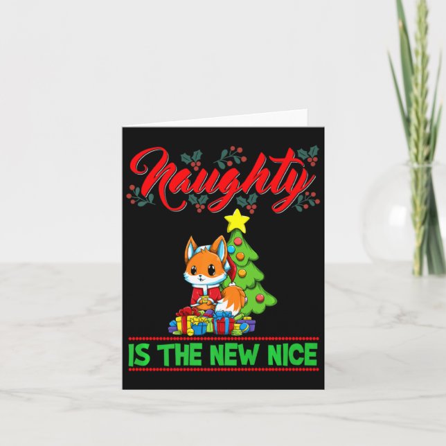 Naughty Is The New Nice Christmas Santa Xmas Premi Karte (Vorderseite)