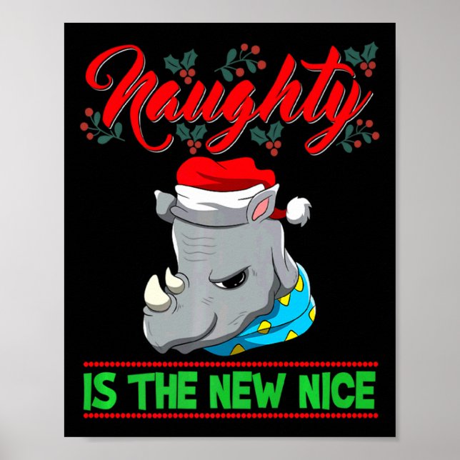 Naughty Is The New Nice Christmas Santa Xmas Premi Poster (Vorne)
