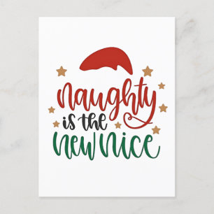 Naughty ist der neue schöne Weihnachtsmann Ankündigungspostkarte