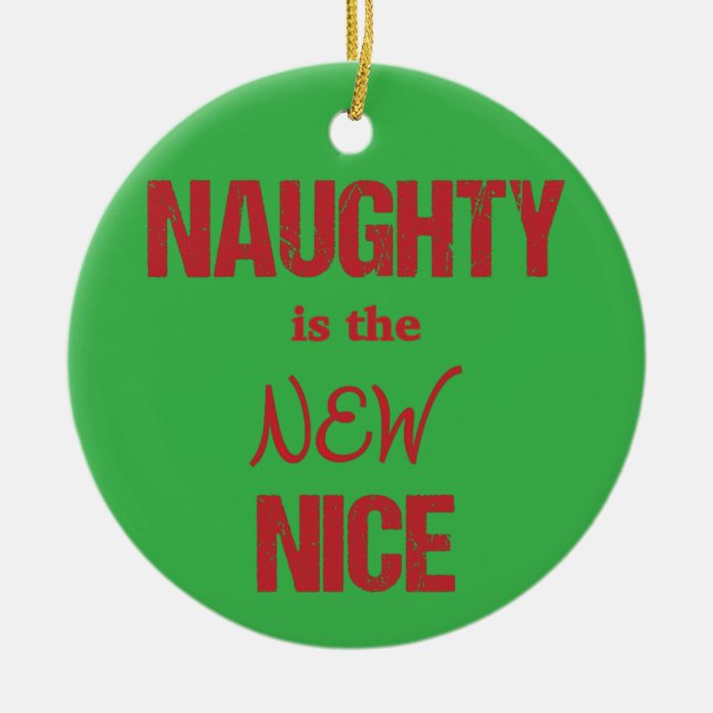 Naughty ist Nizza Keramikornament (Vorne)
