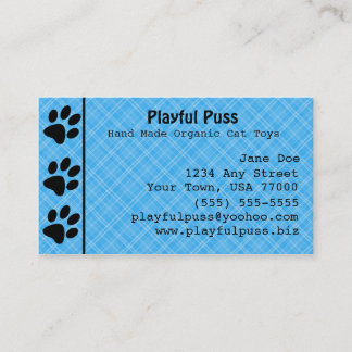 Naughty Kitty Blue Business Card Visitenkarte
