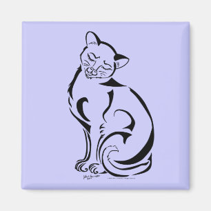 Naughty Kitty (no text) Square Magnet