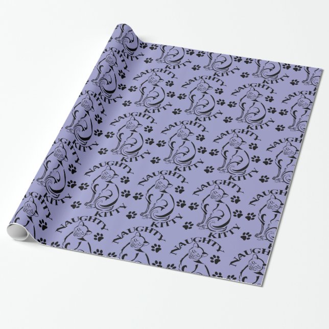 Naughty Kitty Wrapping Paper Geschenkpapier (Ungerollt)