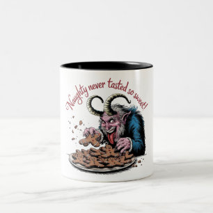 Naughty Krampus Weihnachtsdesign Zweifarbige Tasse