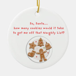 Naughty List Bribe Keramik Ornament