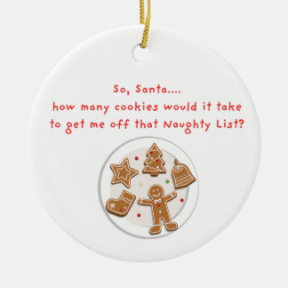 Naughty List Bribe Keramik Ornament