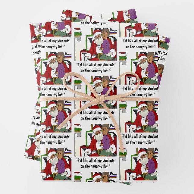 Naughty List Geschenkpapier Set (Beispiel)