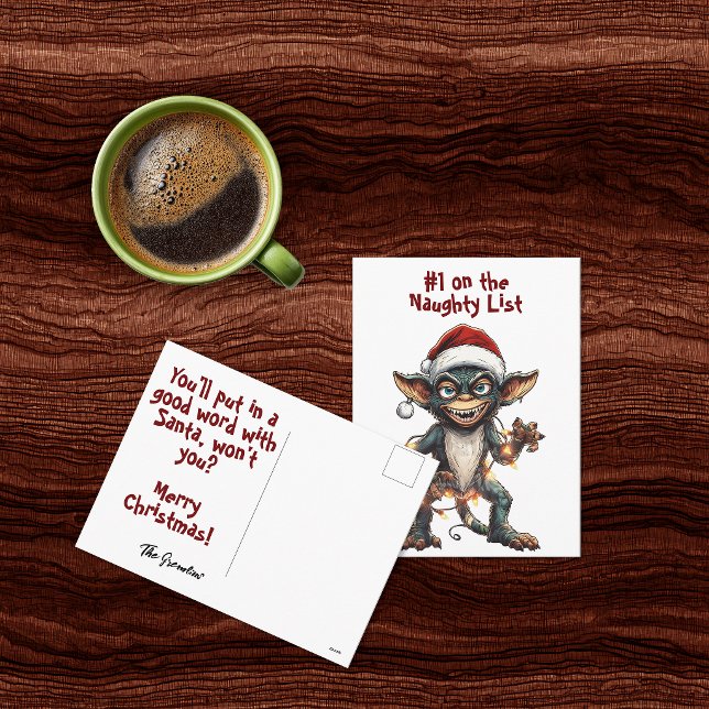 Naughty List Gremlin Feiertagspostkarte (Von Creator hochgeladen)