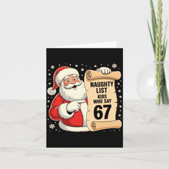 Naughty List Kinder, die 67 lustige Meme 6 7 Chris Karte (Vorderseite)
