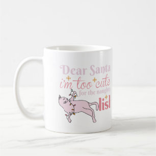 Naughty List Niedlich Cat Foto Weihnachten Kaffeetasse