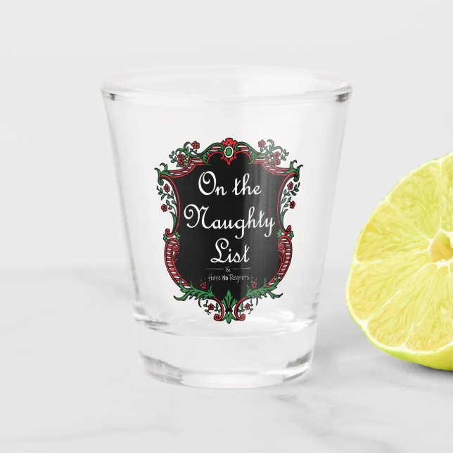 Naughty List Schnapsglas (Vorderseite)