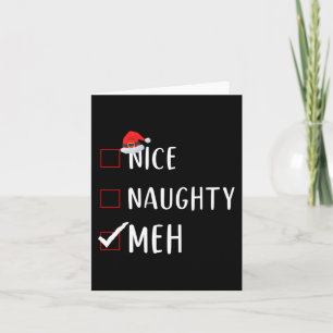 Naughty Meh List Funny Christmas Karte