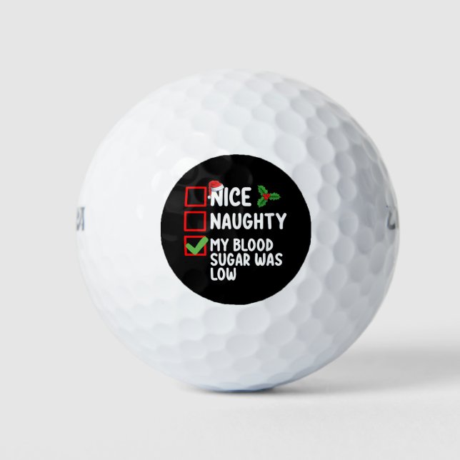 Naughty mein Blutzucker war Diabetes Chris Golfball (Vorderseite)