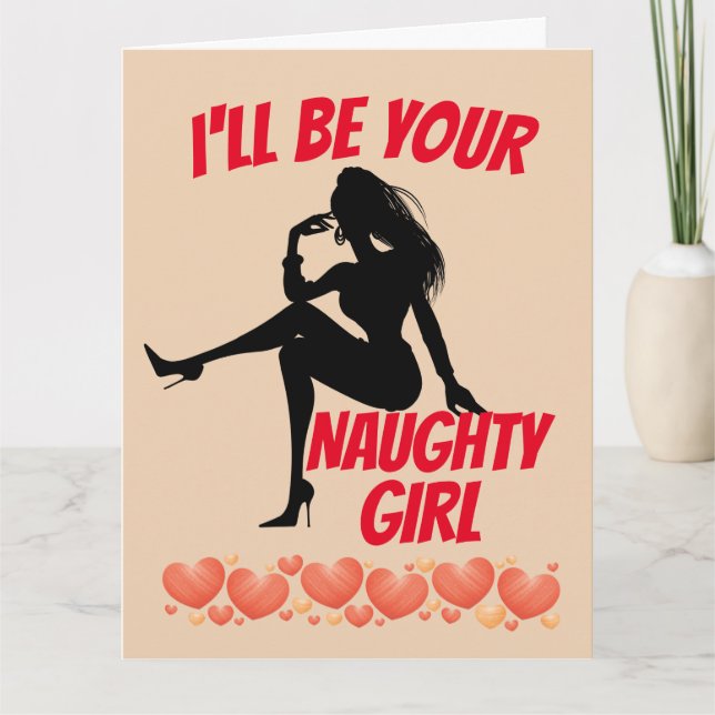 NAUGHTY MIRL ROMANTIC GREETING CARD 4 HUSBAND IHM KARTE (Vorderseite)