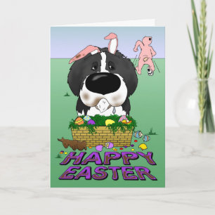 Naughty Newfie (Landseer) Happy Oaster Feiertagskarte