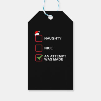 Naughty Nice Attempt Made Funny Christmas List Geschenkanhänger