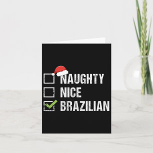 Naughty Nice Brasilien Weihnachtsmannmütze Weihnac Karte