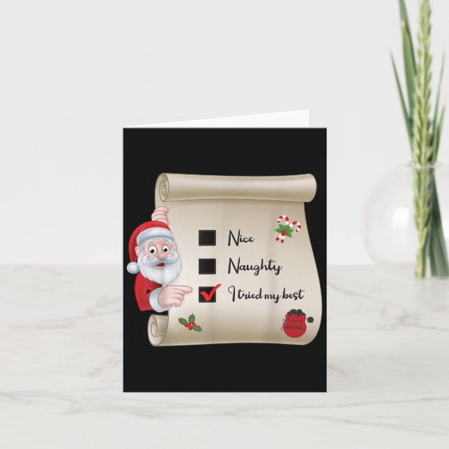 Naughty Nice Checklist I Tried My  Karte (Vorderseite)