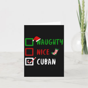 Naughty Nice Cuban Funny Cuba Weihnachten Weihnach Karte