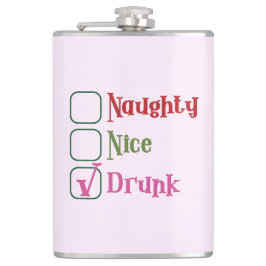 Naughty Nice Drunk Funny Holiday Christmas Mug Flachmann
