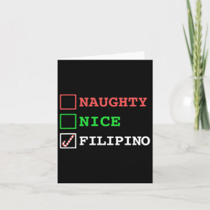 Naughty Nice Filipino Funny Christmas Philippinen Karte