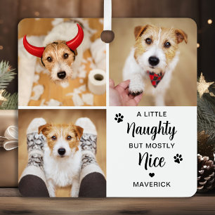 Naughty Nice Funny Dog 3 Pet Foto Weihnachten Ornament Aus Metall