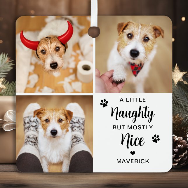 Naughty Nice Funny Dog 3 Pet Foto Weihnachten Ornament Aus Metall (Von Creator hochgeladen)