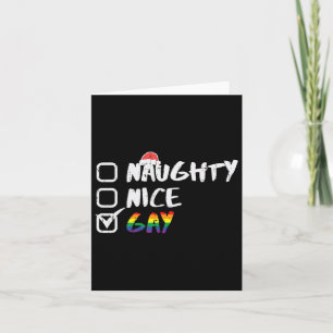 Naughty Nice Gay Rainbow Funny Gay Pride Lgbt Chri Karte