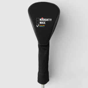 Naughty Nice Gay Rainbow Pride LGBT Weihnachtsgesc Golf Headcover