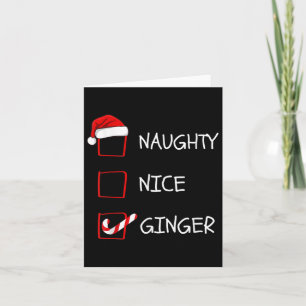 Naughty Nice Ginger Christmas Family Karte