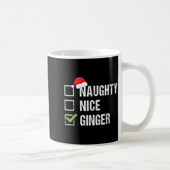 Naughty Nice Ginger Redhead Santa Hat Irish Christ Kaffeetasse (Rechts)