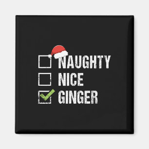 Naughty Nice Ginger Redhead Weihnachtsmannmütze Ir Magnet