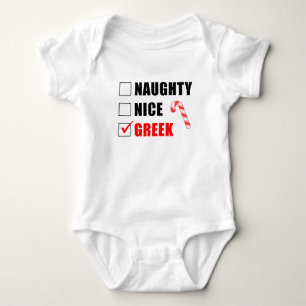 Naughty Nice Griechisch Santa List Baby Bodysuit Baby Strampler